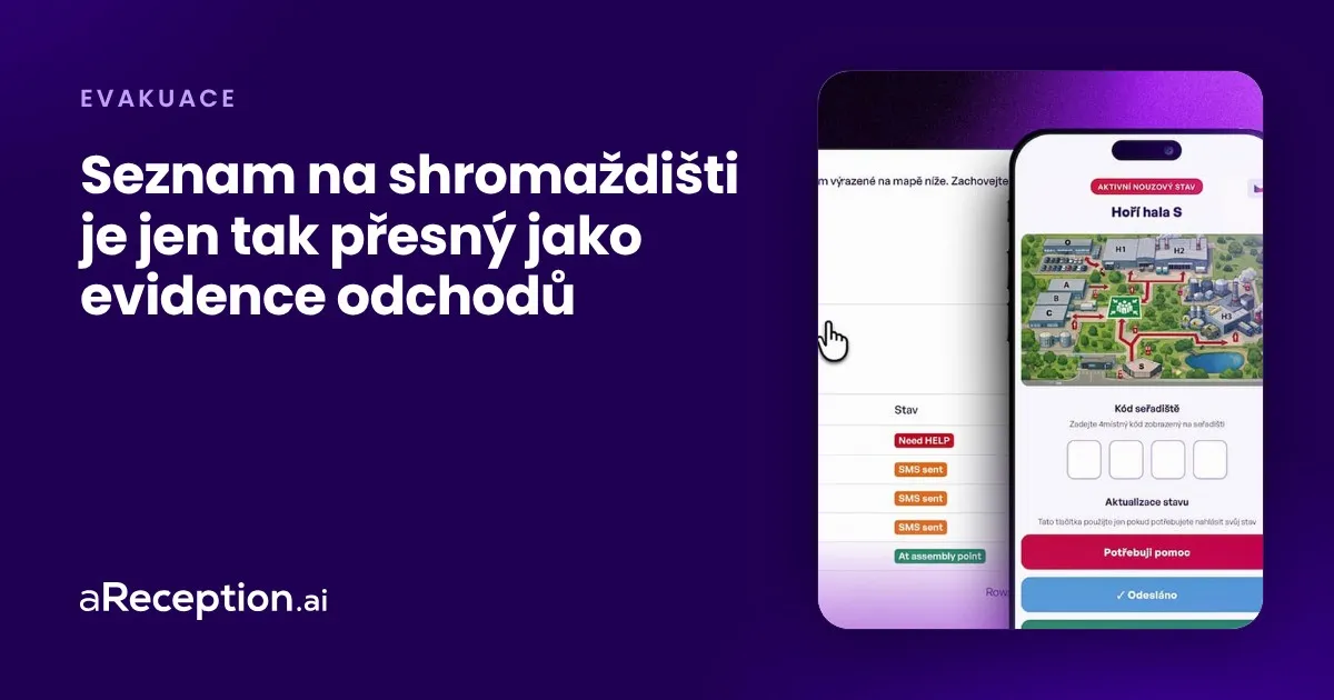 Titulní obrázek článku: evakuace v portálu a v mobilní aplikaci aReception