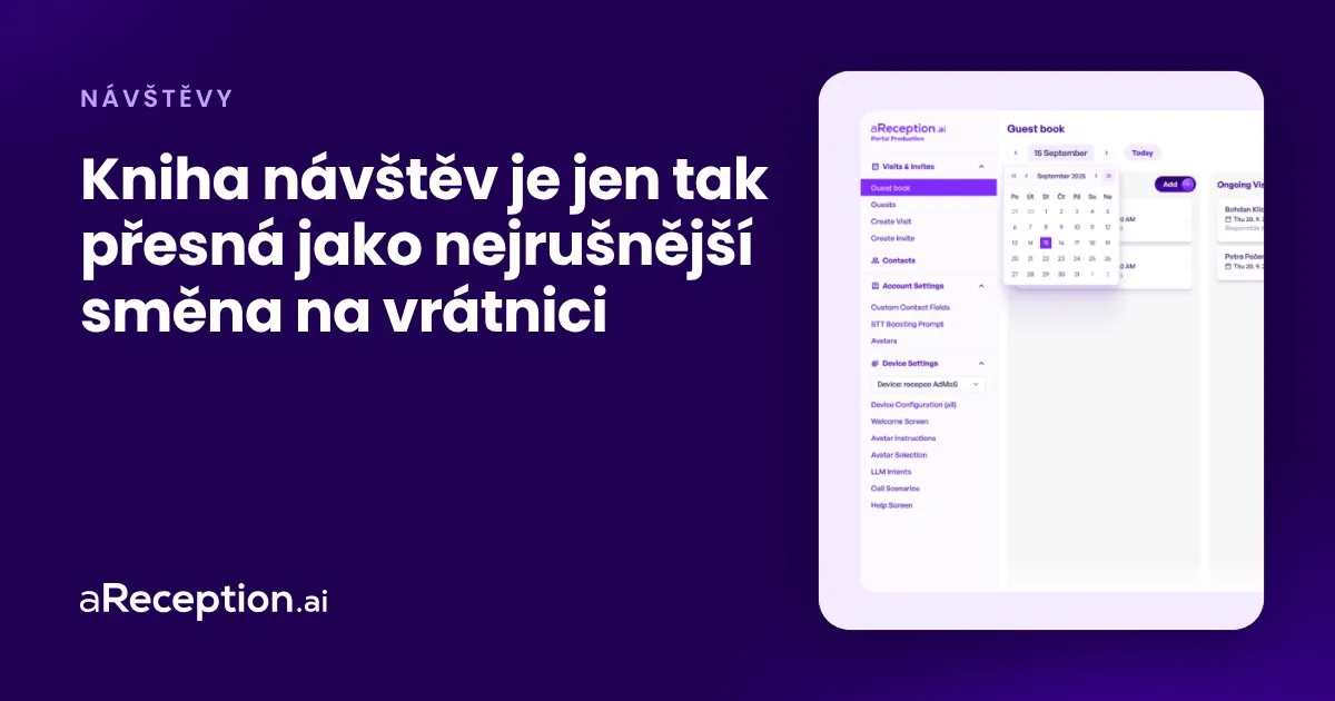 Titulní obrázek článku: kniha návštěv v portálu aReception