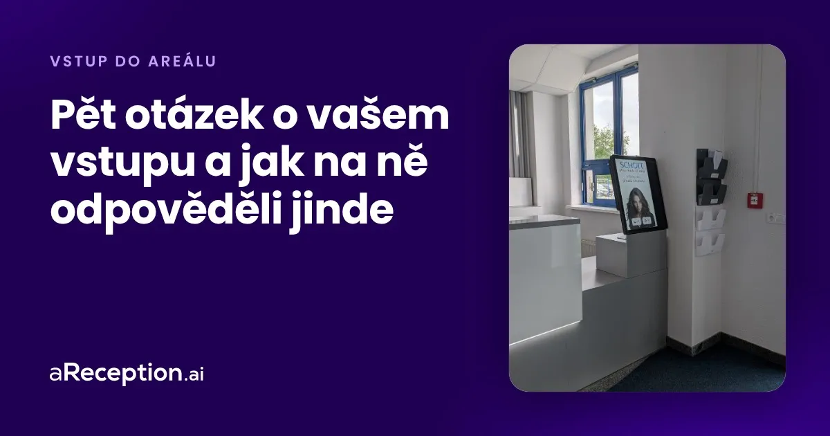 Titulní obrázek článku: terminál aReception na recepci závodu SCHOTT v Lanškrouně u vstupních dveří