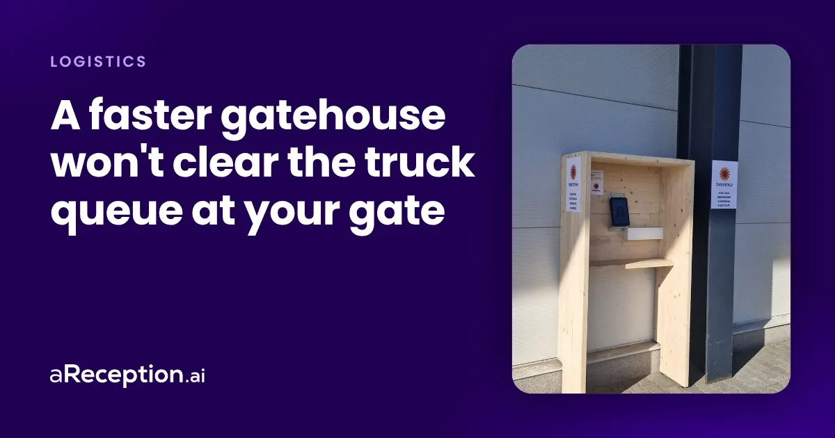 Article cover: the driver kiosk at the entrance to the Stora Enso site in Ždírec