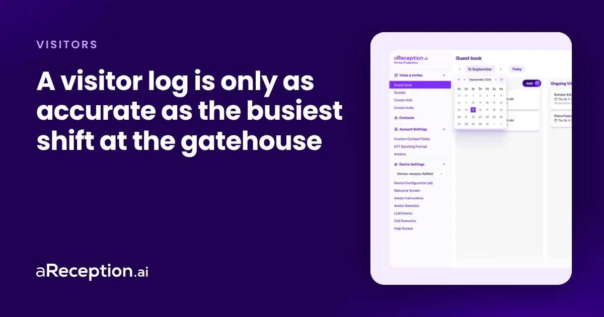Article cover: the visitor log in the aReception portal