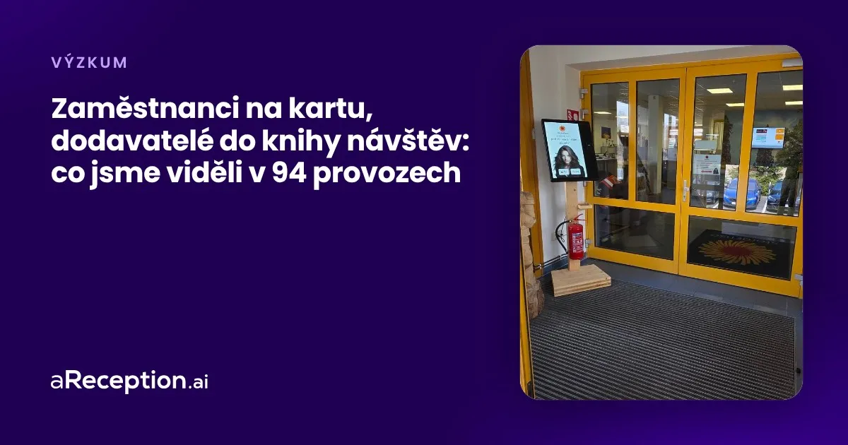 Titulní obrázek článku: vstup do budovy Stora Enso v Plané s terminálem aReception u dveří