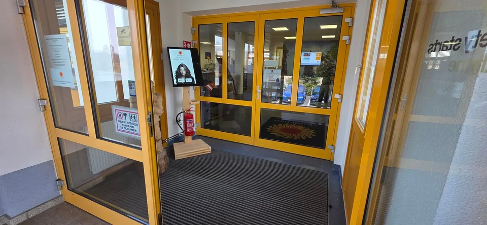 aReception kiosk at the Stora Enso entrance in Planá