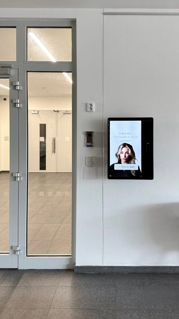 Purkynka office building front entrance with aReception reception