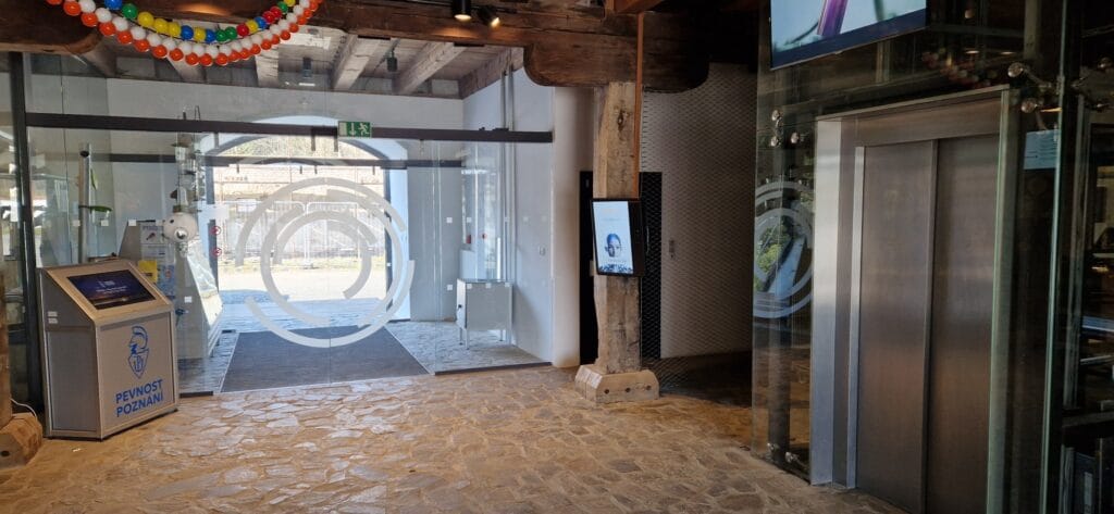 aReception digital guide at Pevnost Poznání science center, Olomouc